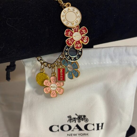 Beautiful Coach Charm Bracelet with 11 Charms and Coach Pouch - 7 inches - Picture 3 of 16